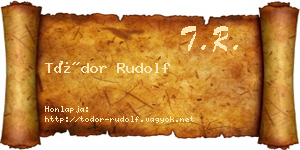 Tódor Rudolf névjegykártya